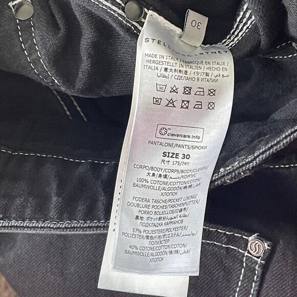 STELLA McCARTNEY CARGO   BLACK DENIM JEAN SIZE 30 - Picture 9 of 11